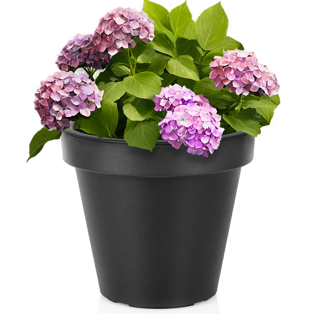 Plastic garden pot black round 29 cm
