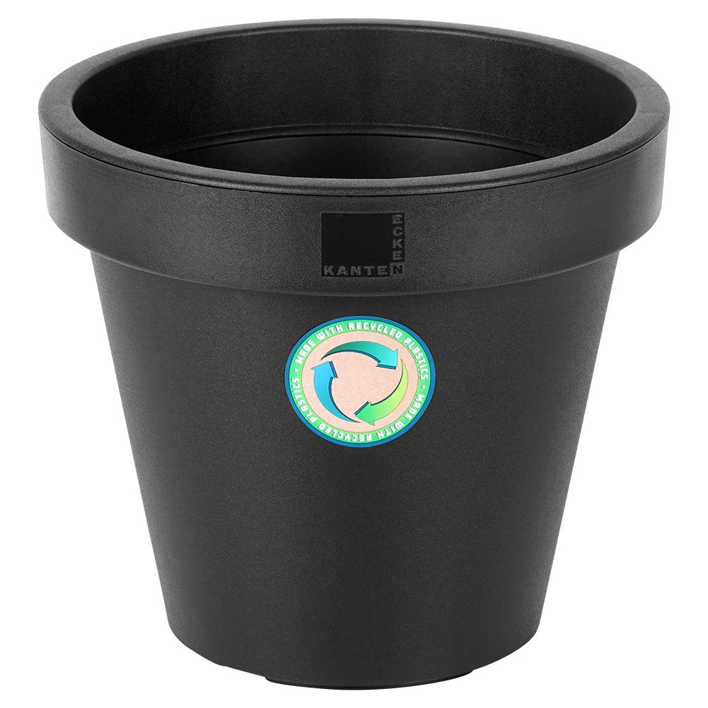 Plastic garden pot black round 29 cm