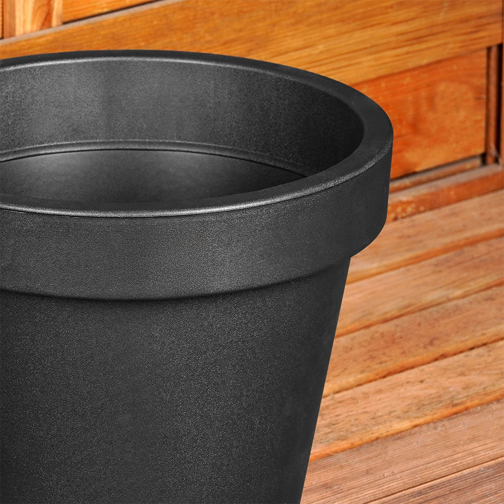Plastic garden pot black round 29 cm
