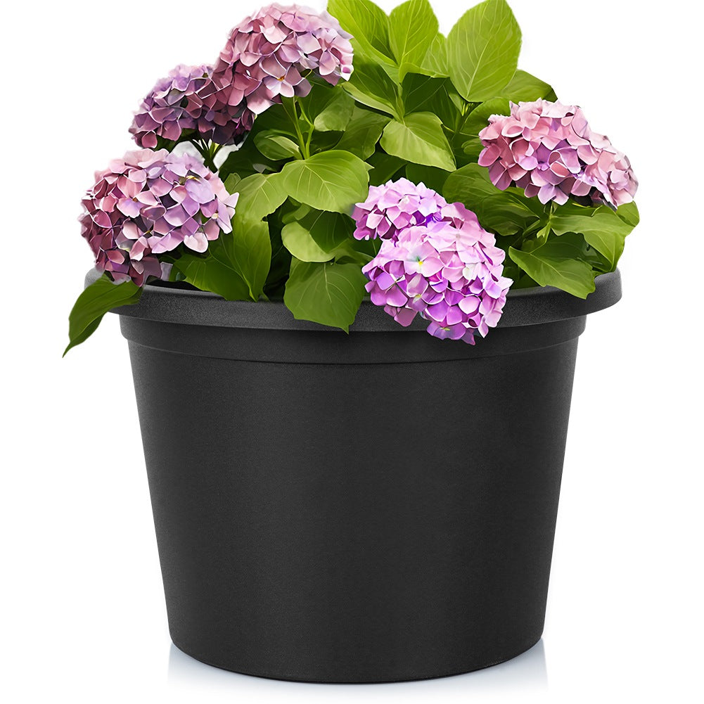 Plastic garden pot black round 34 cm