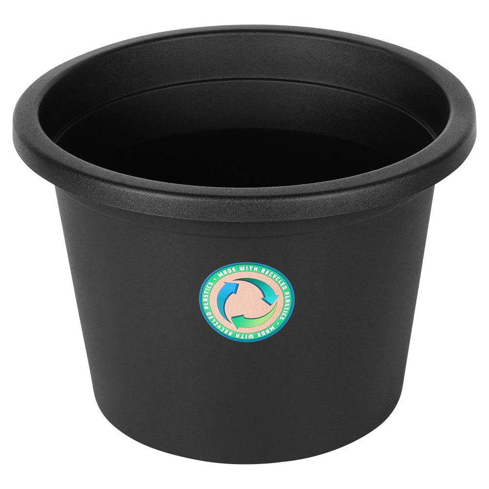 Plastic garden pot black round 34 cm