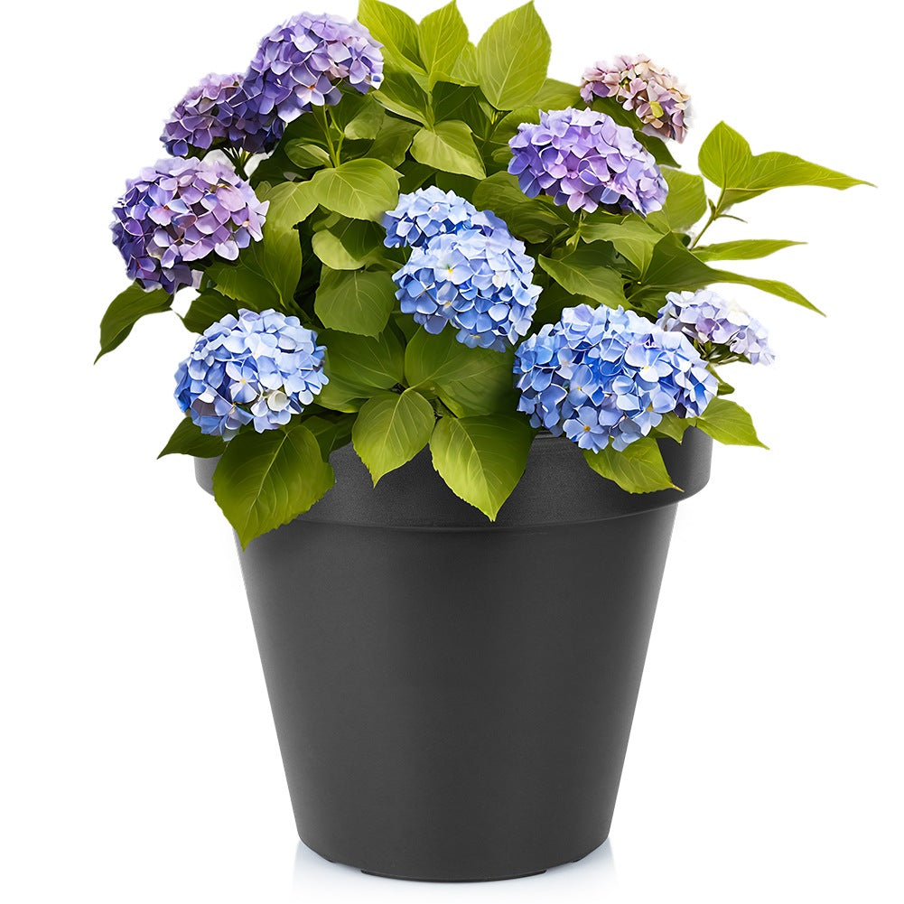 Plastic garden pot black round 39 cm