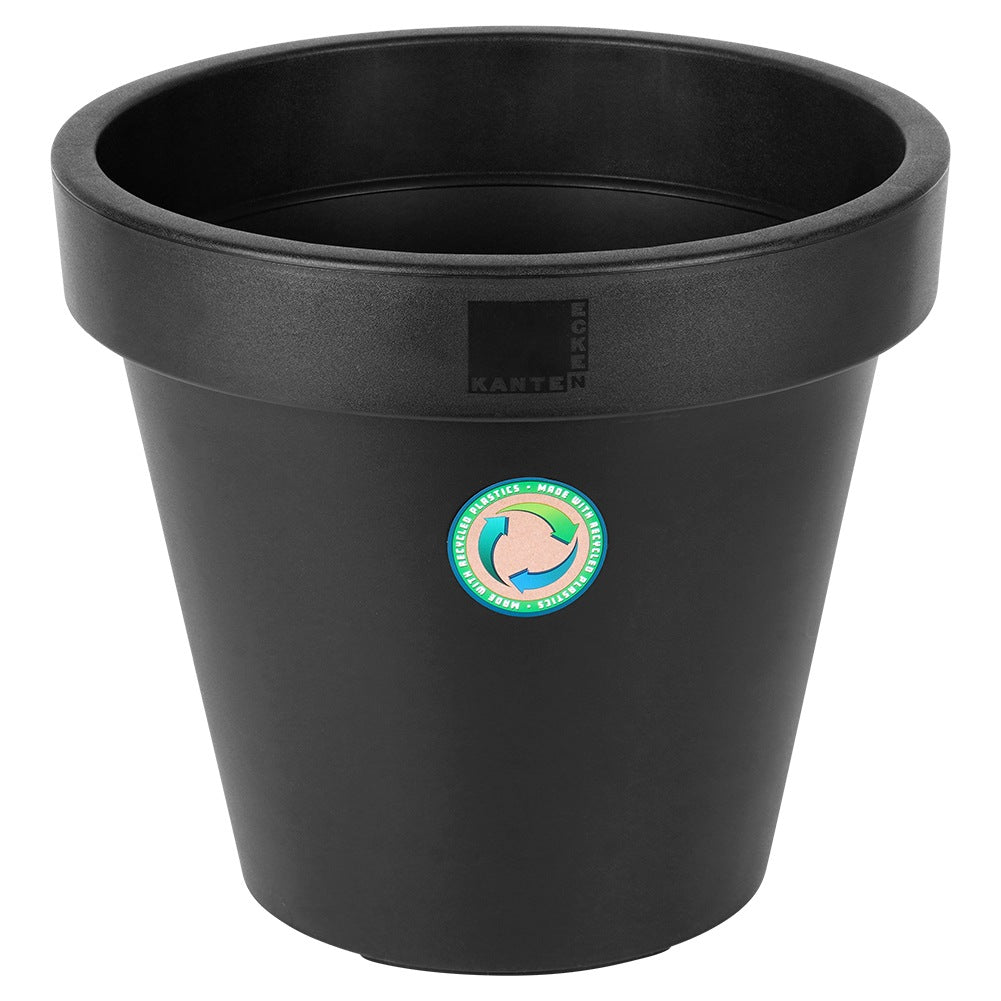 Plastic garden pot black round 39 cm