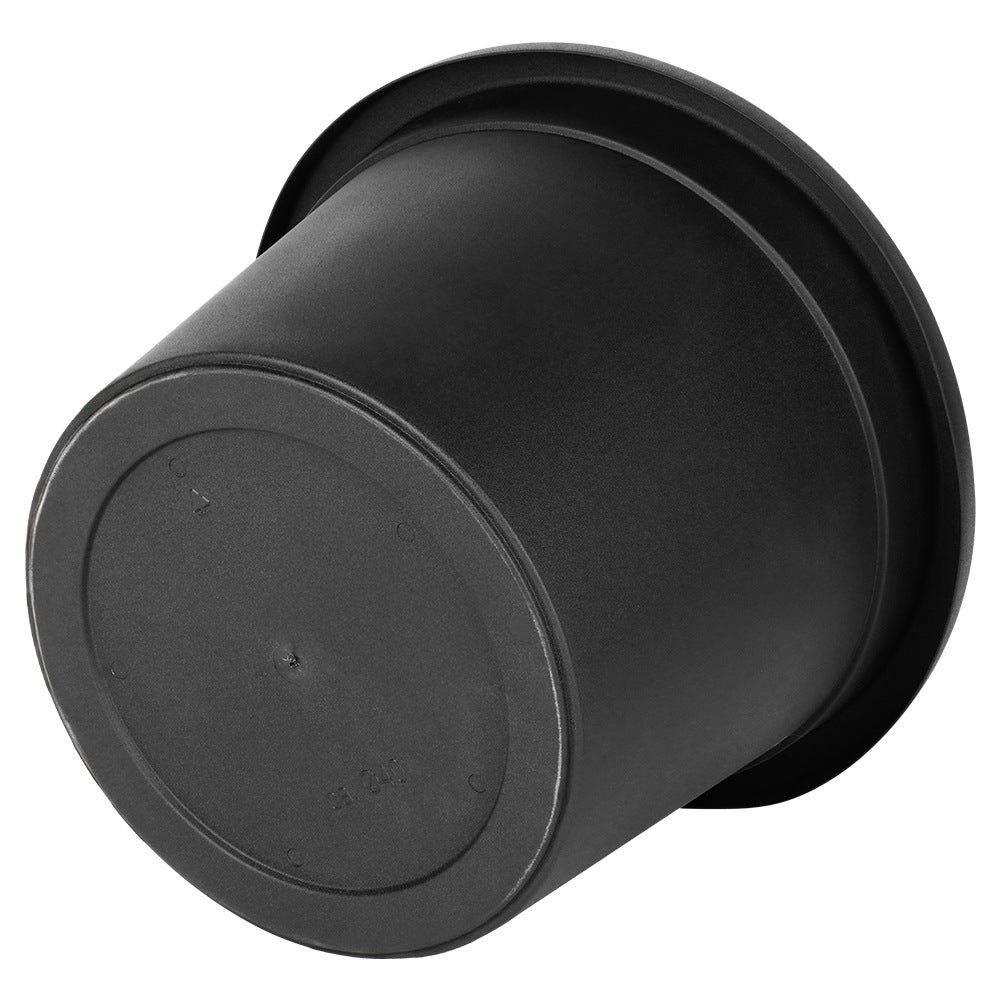 Plastic garden pot black round 39 cm