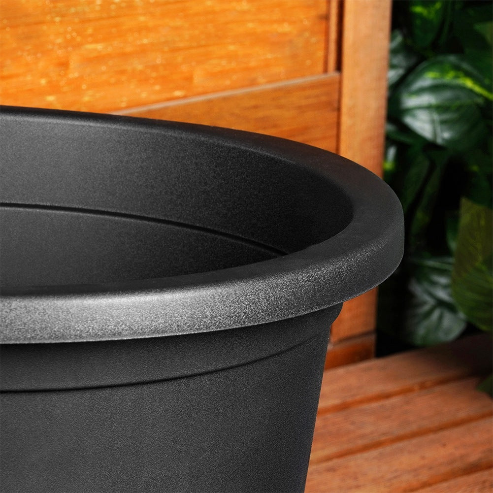 Plastic garden pot black round 39 cm