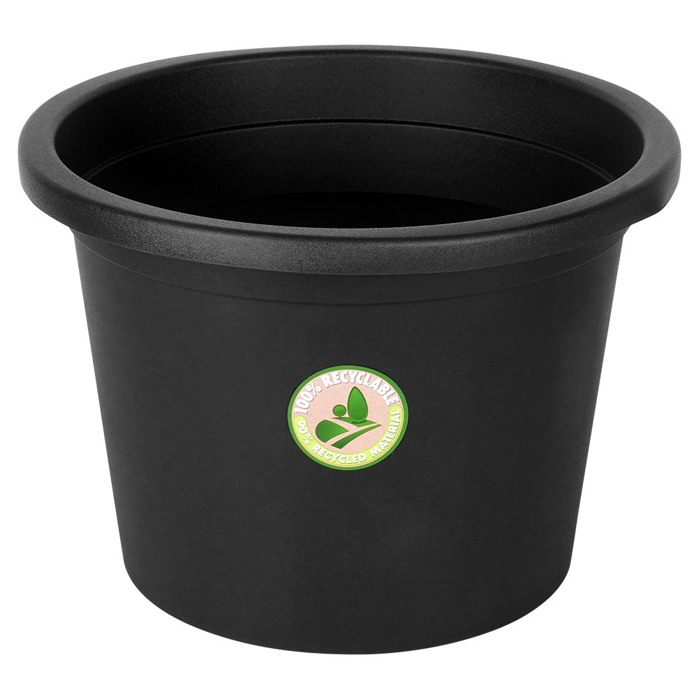 Plastic garden pot black round 39 cm