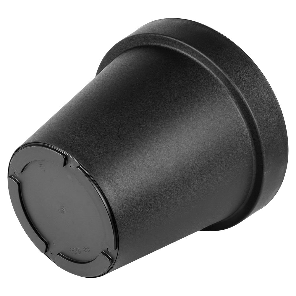 Plastic garden pot black round 48 cm