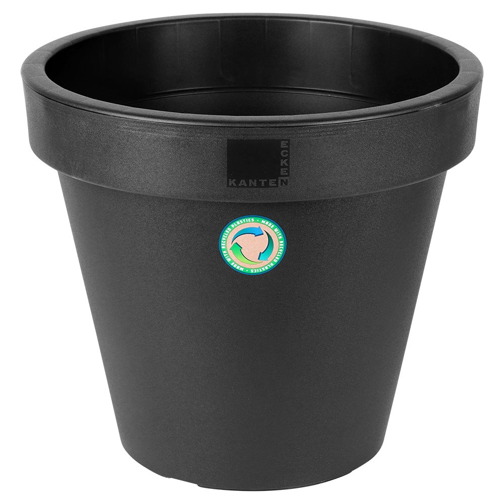 Plastic garden pot black round 48 cm