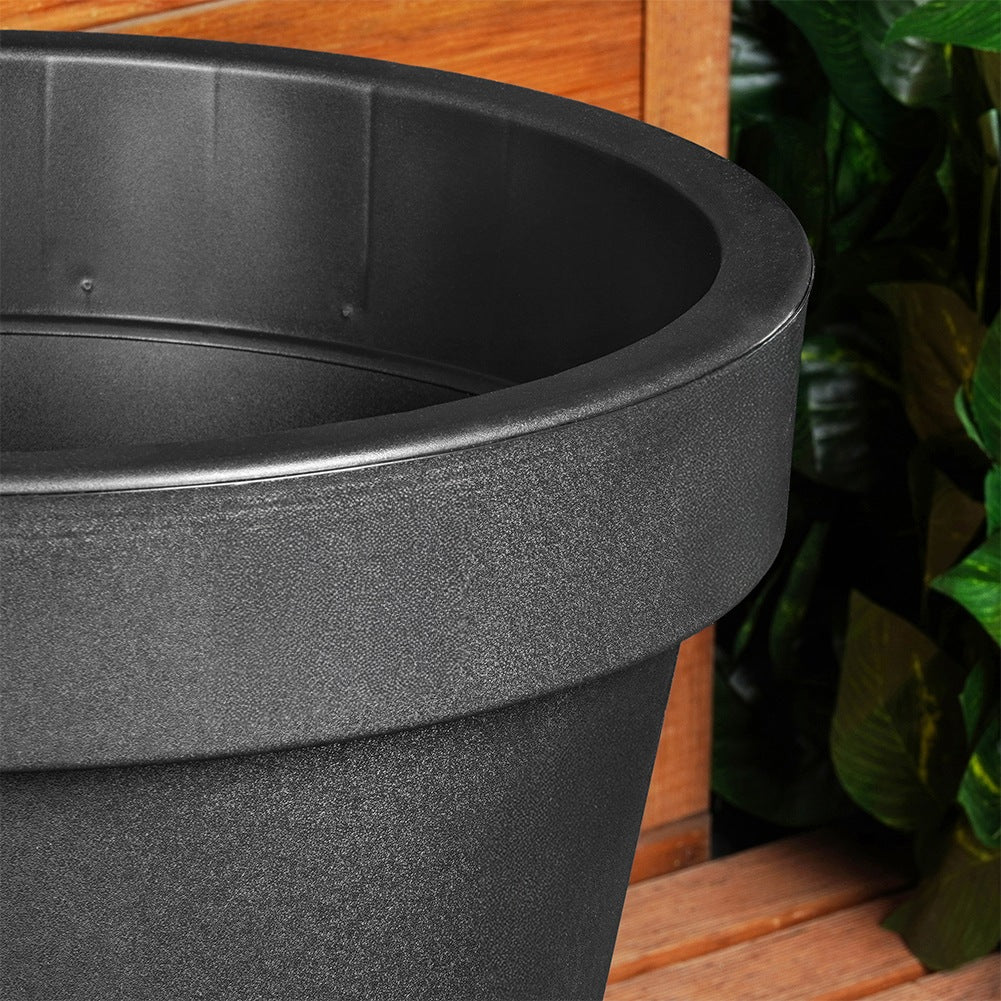 Plastic garden pot black round 48 cm