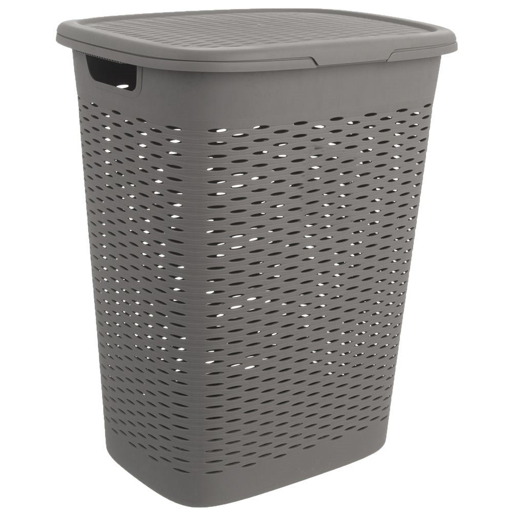 Plastic laundry basket gray 47 l