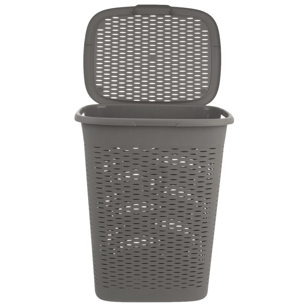 Plastic laundry basket gray 47 l
