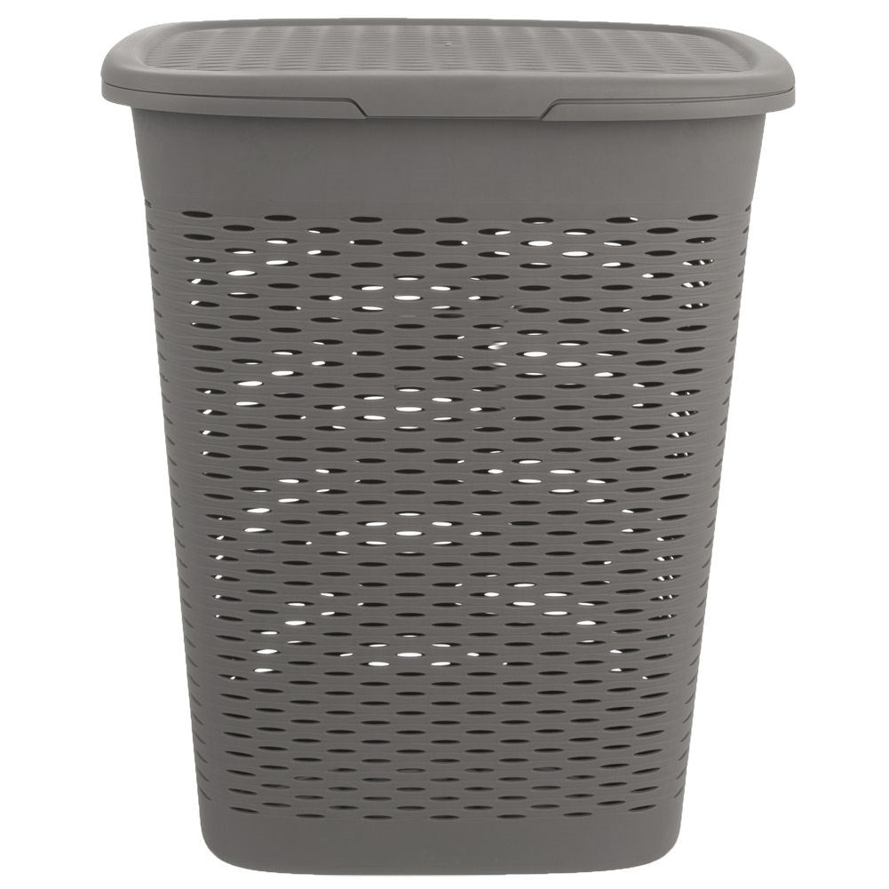 Plastic laundry basket gray 47 l