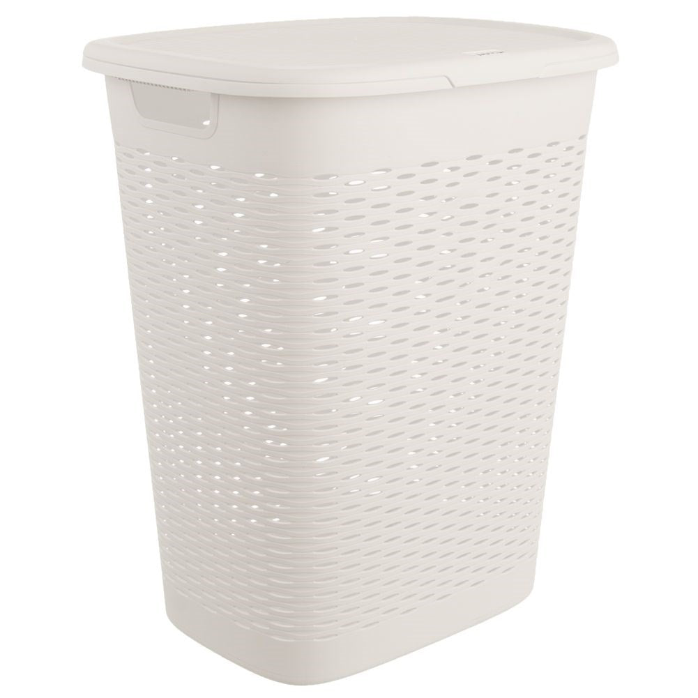 Plastic laundry basket white 47 l