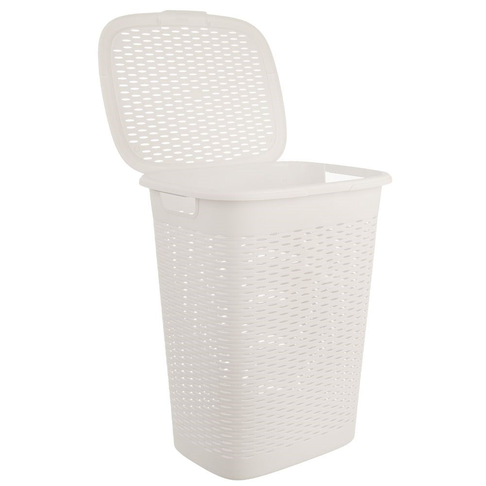 Plastic laundry basket white 47 l