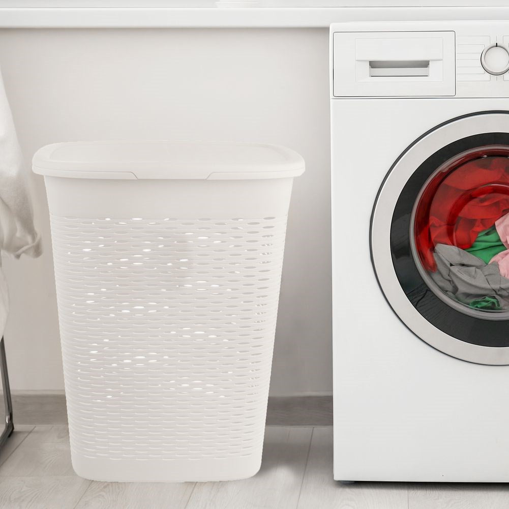 Plastic laundry basket white 47 l