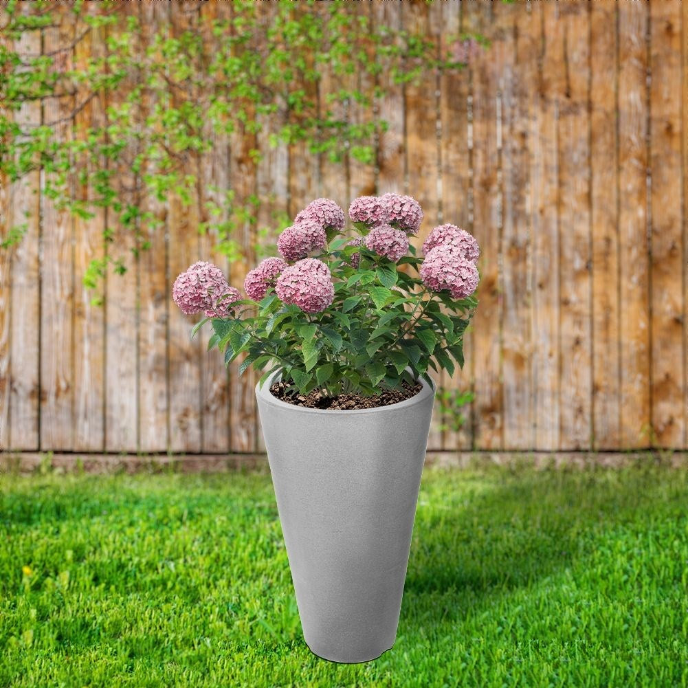 Plastic pot that looks like stone, weatherproof, 45 cm high