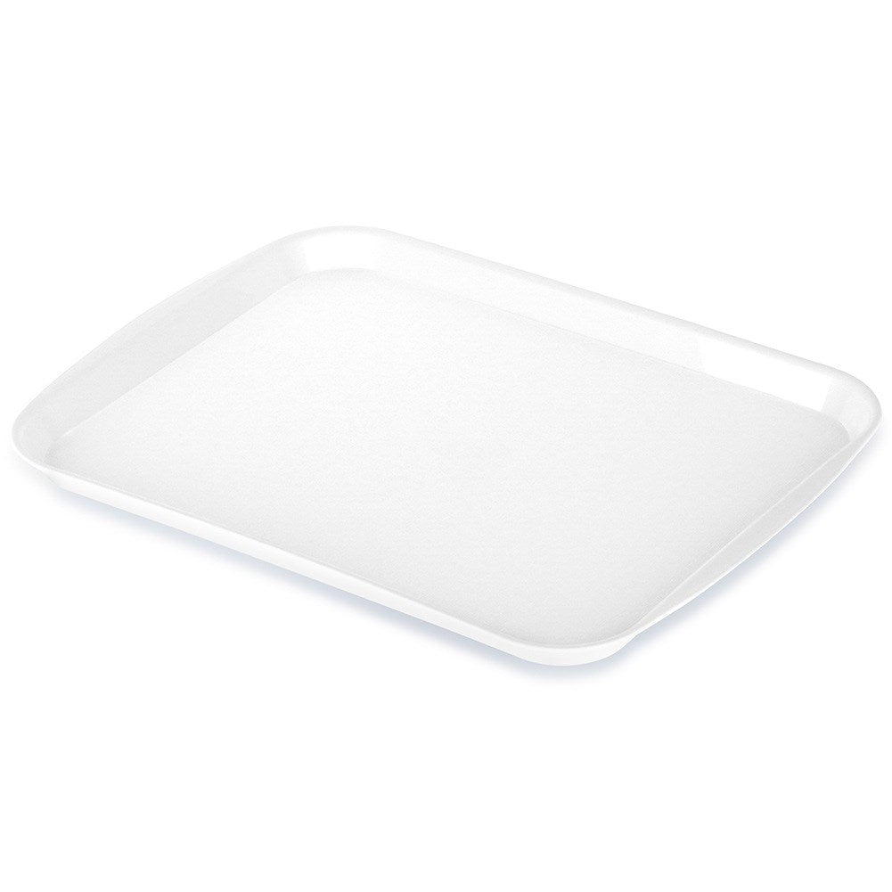 Plastic serving tray white 35.5x27 cm