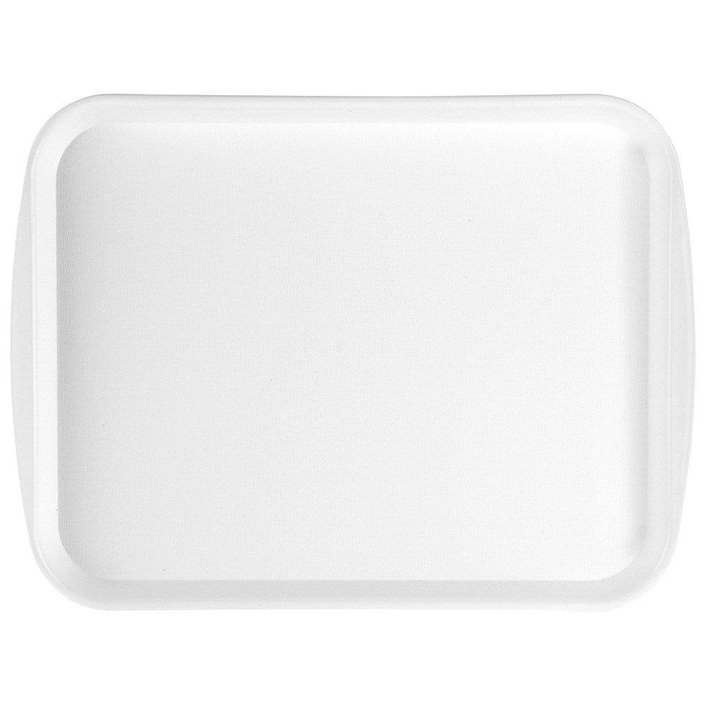 Plastic serving tray white 35.5x27 cm