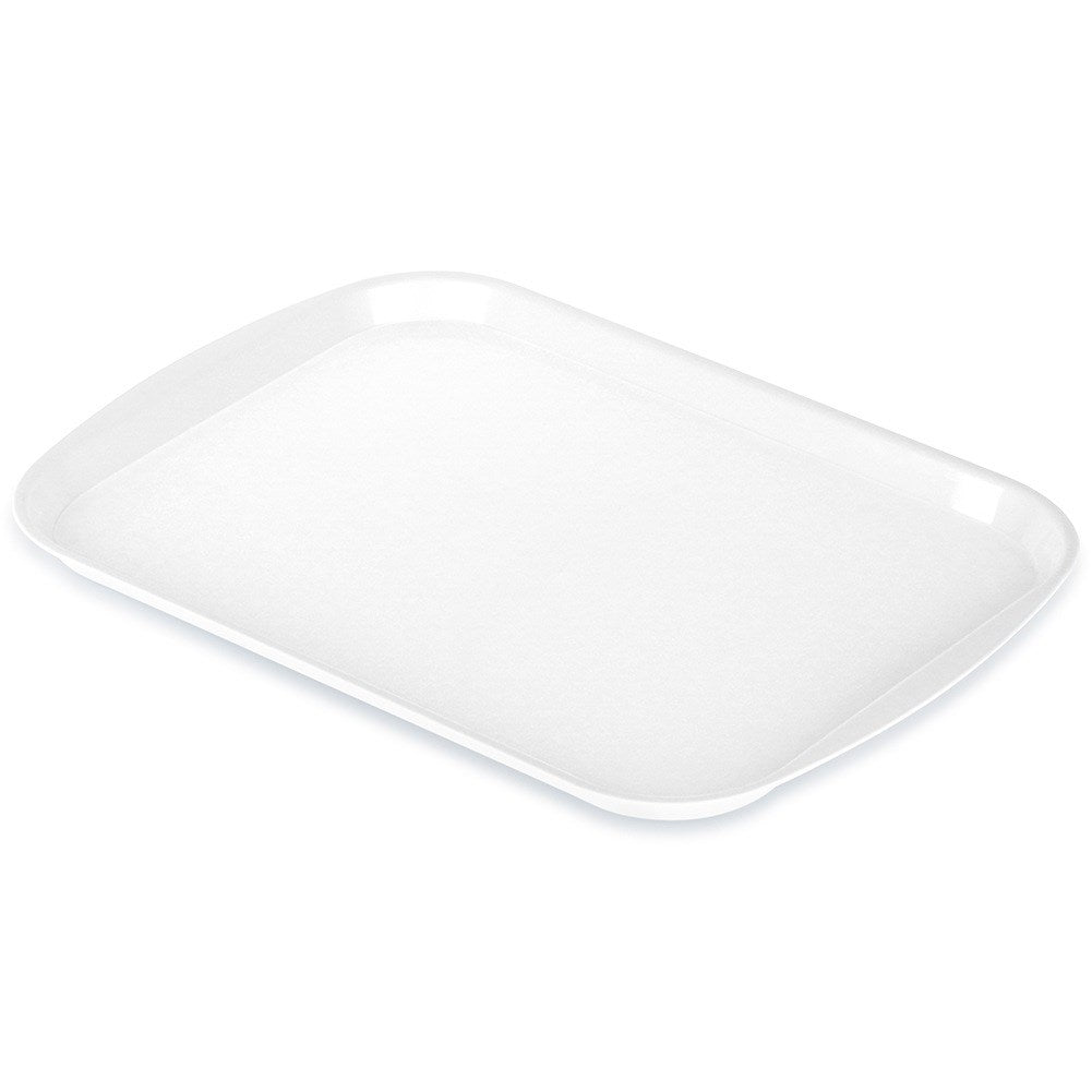 Plastic serving tray white 43.5x31.5 cm