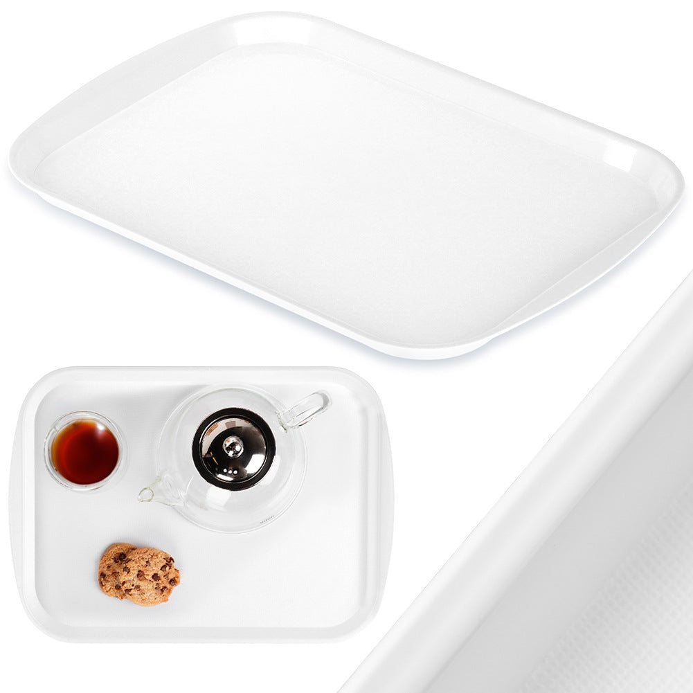 Plastic serving tray white 43.5x31.5 cm