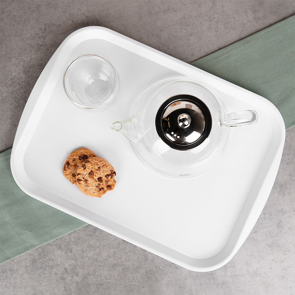 Plastic serving tray white 43.5x31.5 cm