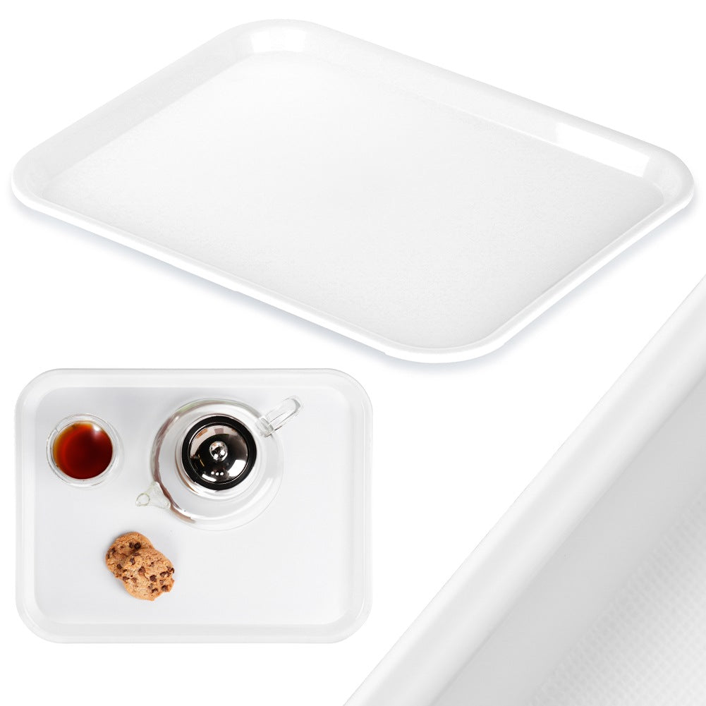 Plastic serving tray white 45.5x35.5 cm