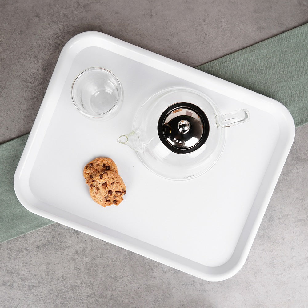 Plastic serving tray white 45.5x35.5 cm