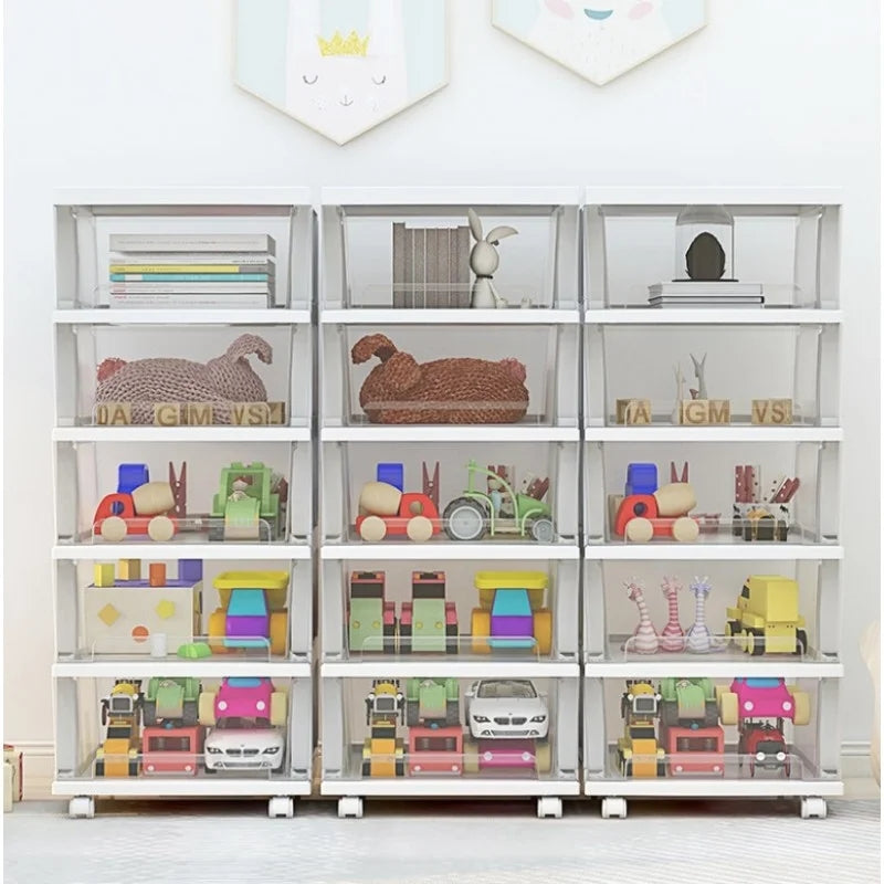 Plastic shelf on wheels, cabinet, drawers, wardrobe