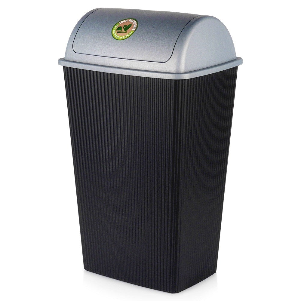 Plastic waste bin black 38 l