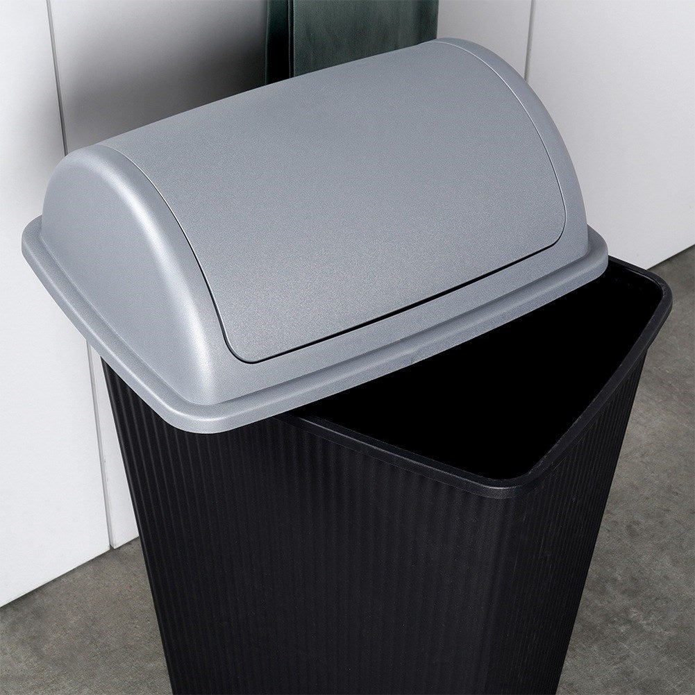 Plastic waste bin black 38 l
