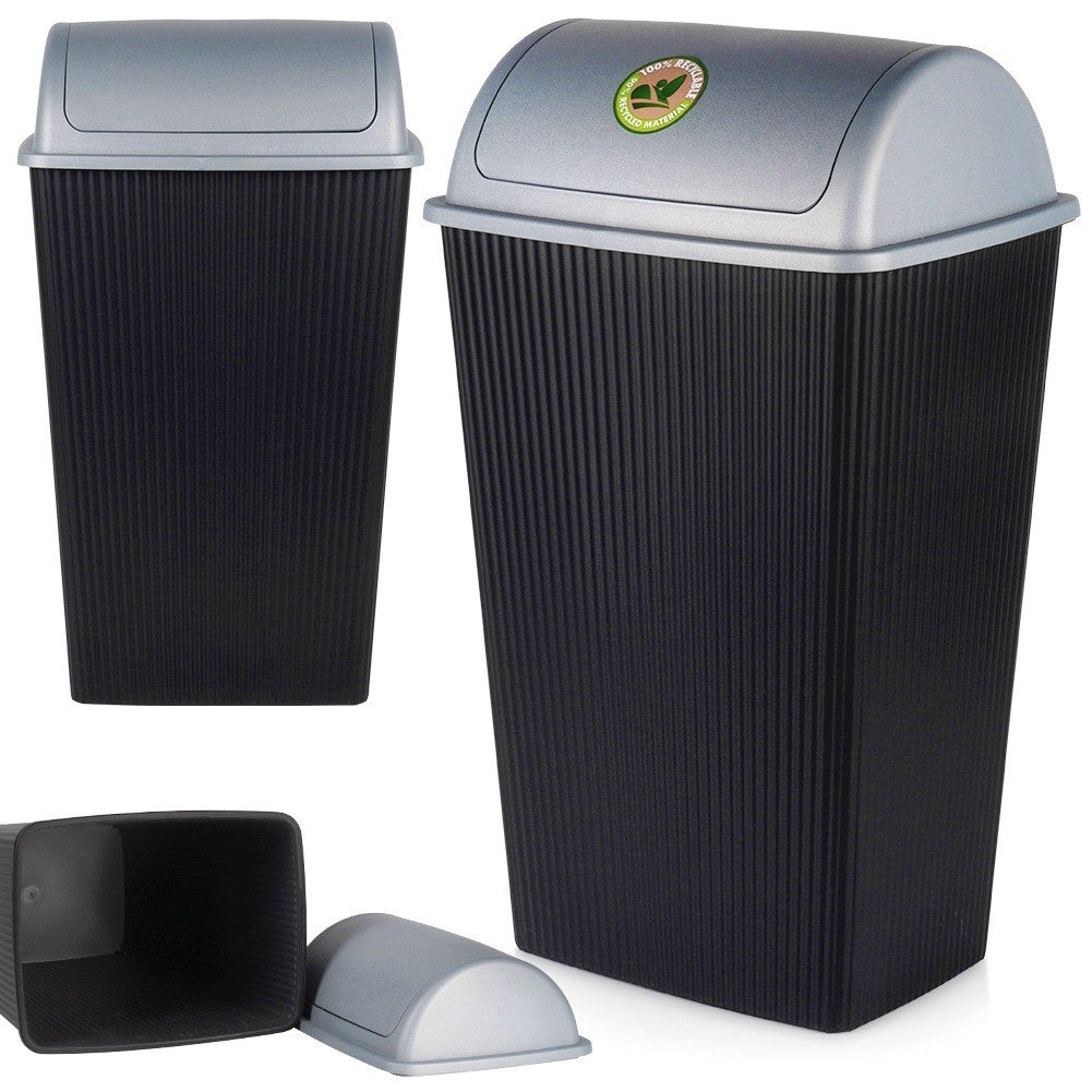 Plastic waste bin black 38 l