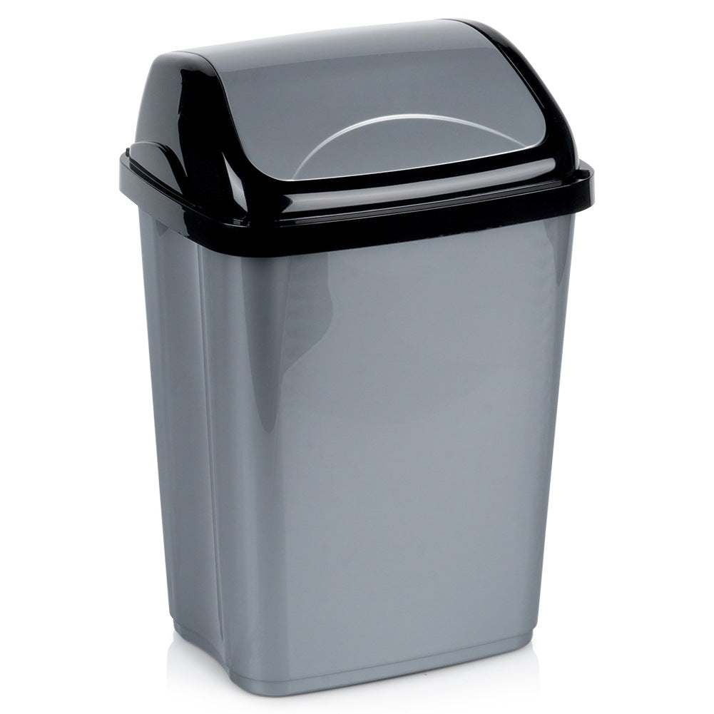 Plastic waste bin gray 10 l