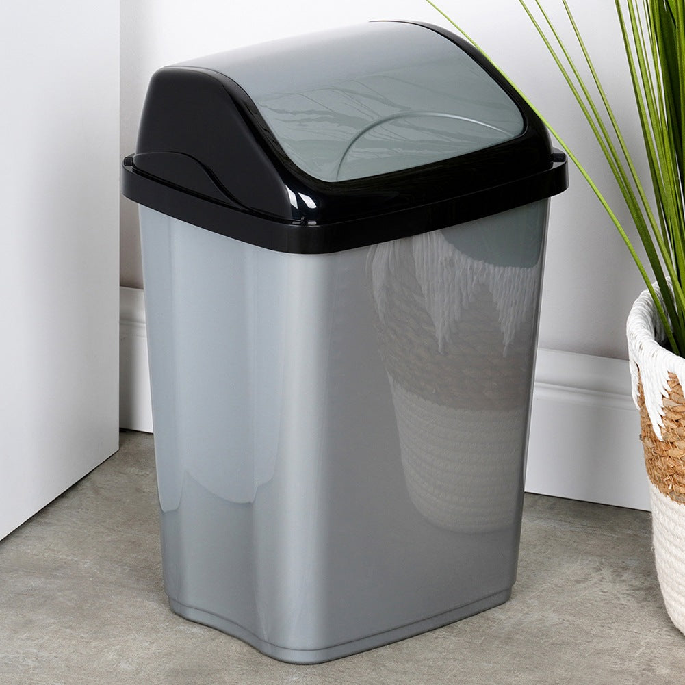 Plastic waste bin gray 10 l