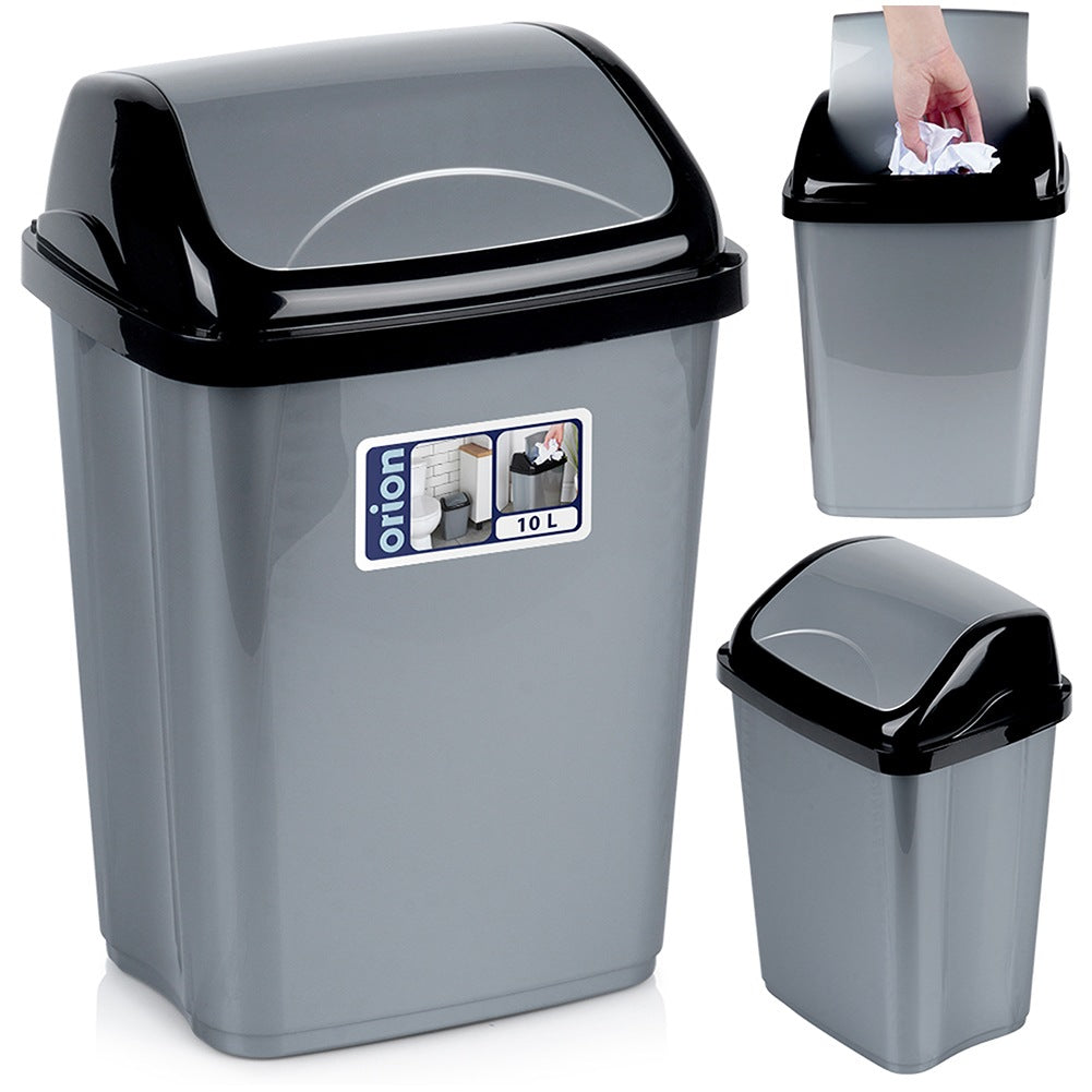 Plastic waste bin gray 10 l