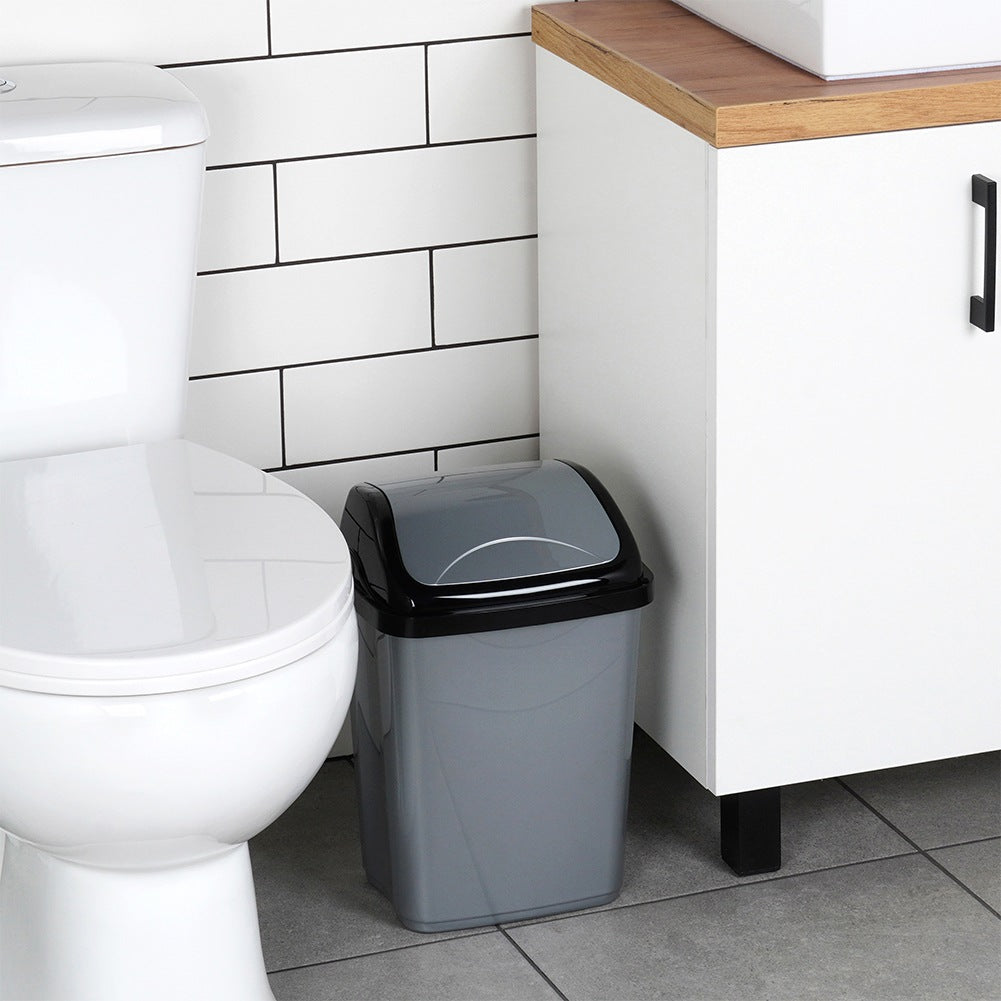 Plastic waste bin gray 10 l