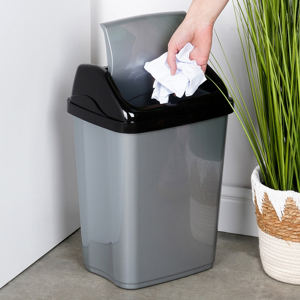 Plastic waste bin gray 16 l