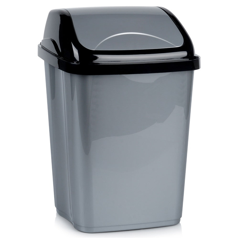 Plastic waste bin gray 16 l