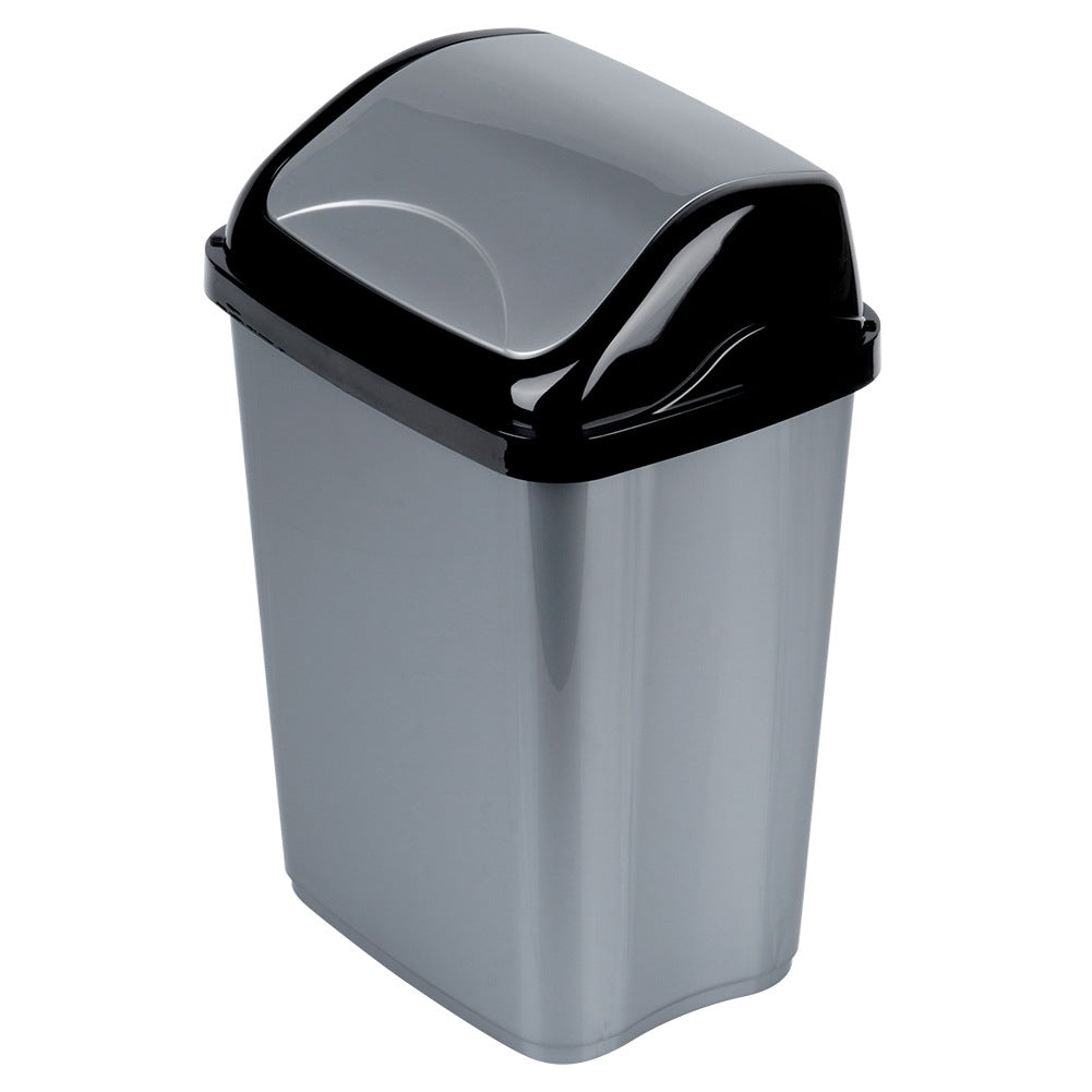 Plastic waste bin gray 16 l