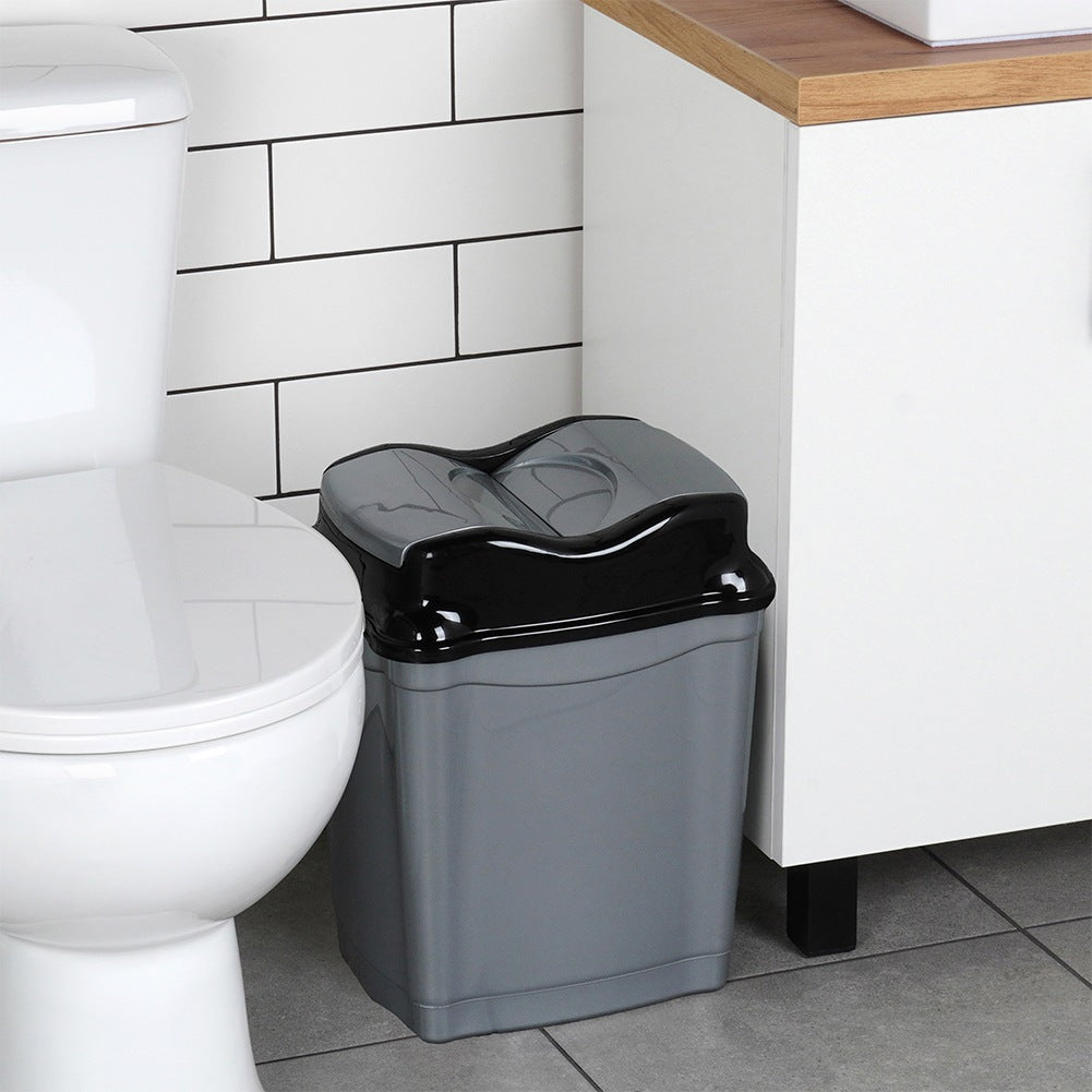 Plastic waste bin gray 16 l