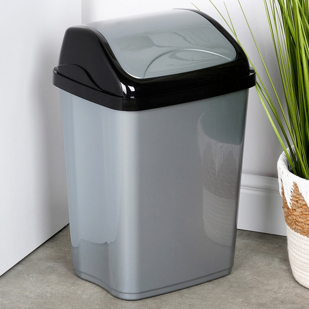 Plastic waste bin gray 16 l
