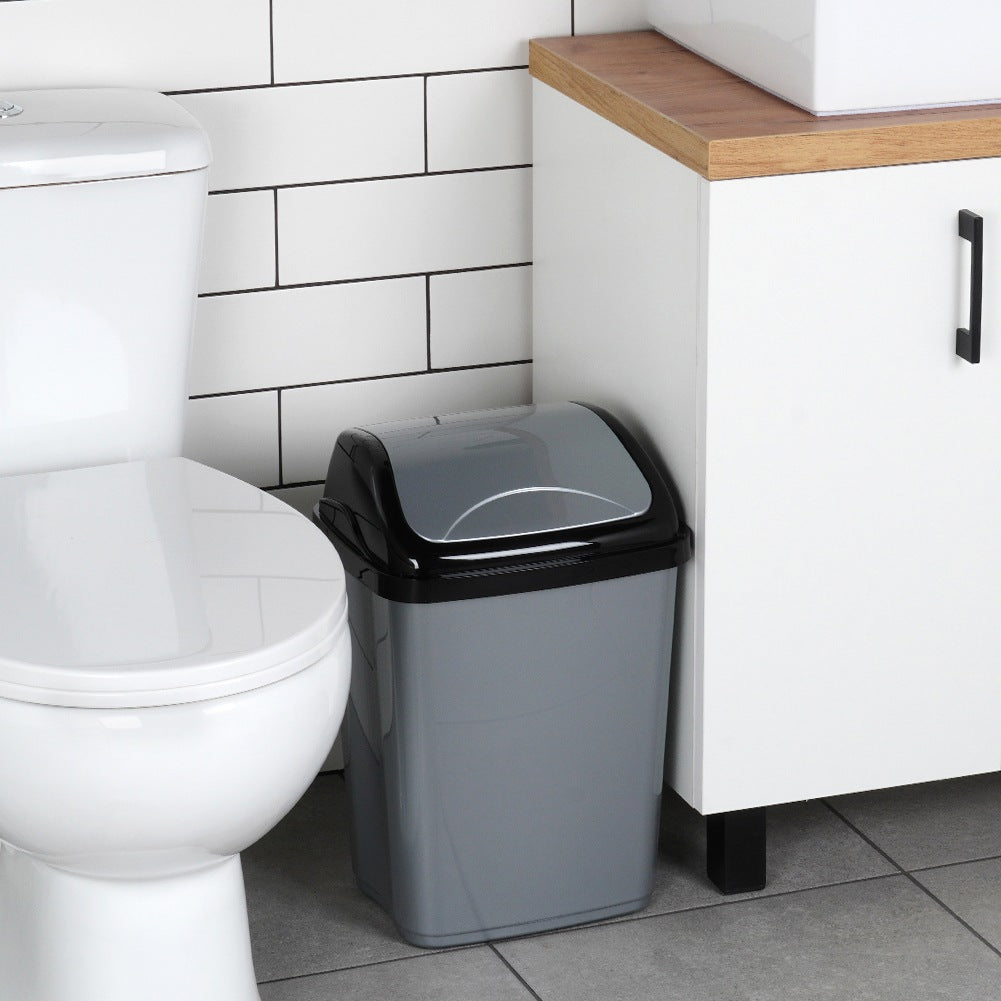 Plastic waste bin gray 16 l