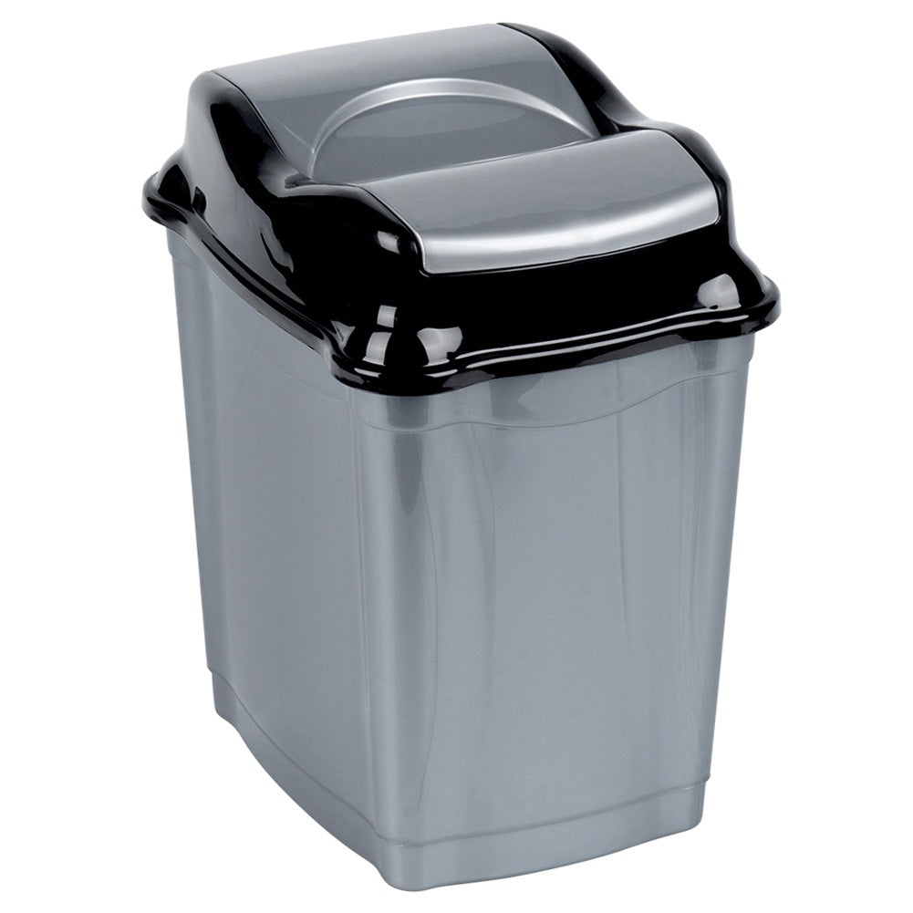 Plastic waste bin gray 16 l