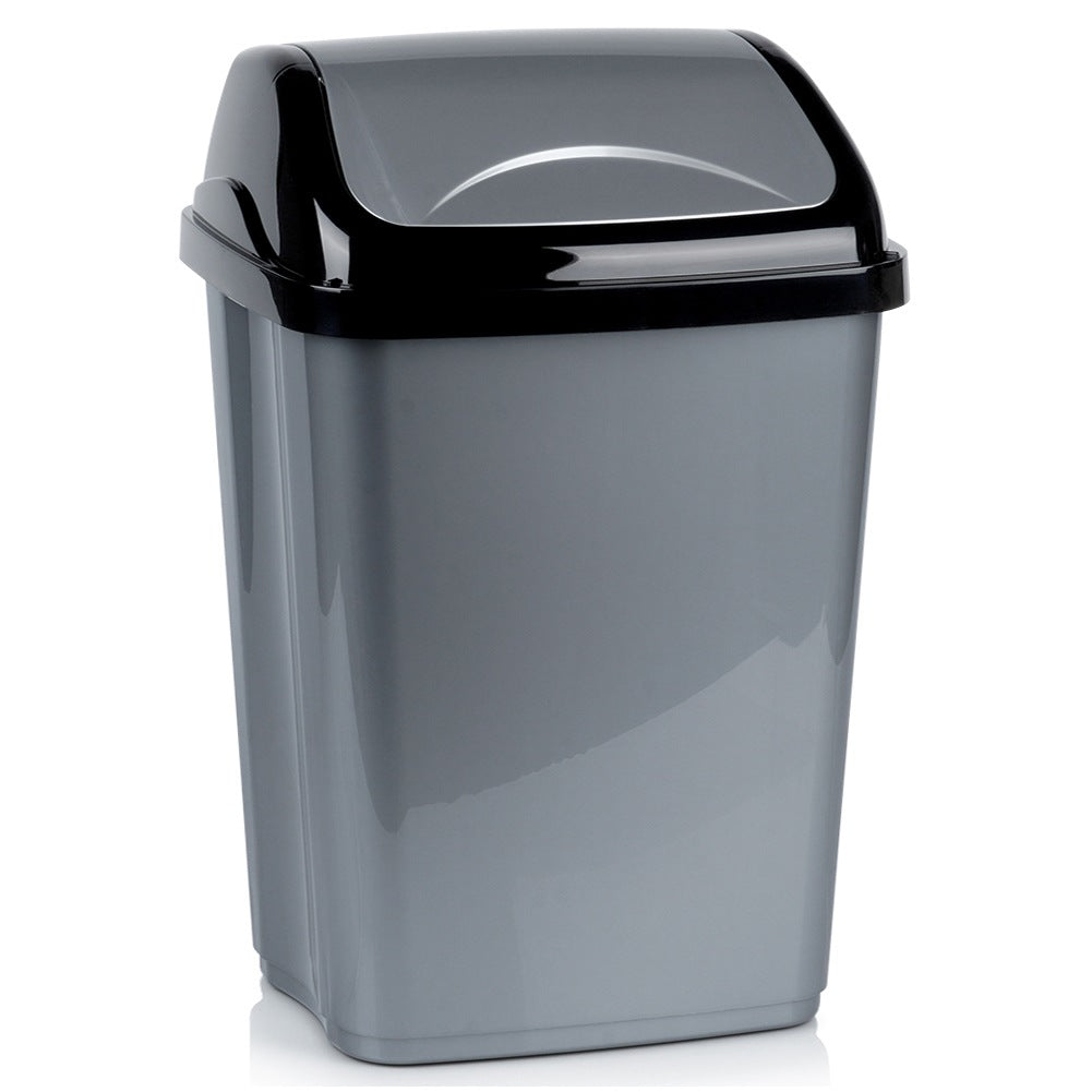 Plastic waste bin gray 26 l
