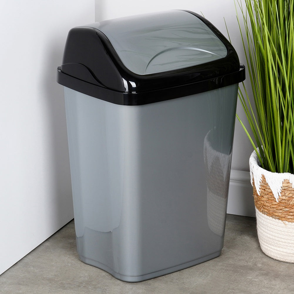 Plastic waste bin gray 26 l