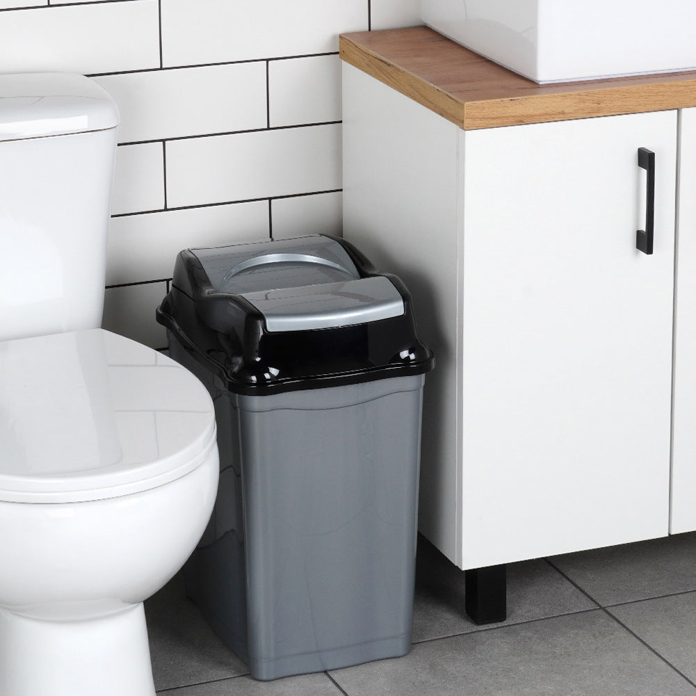 Plastic waste bin gray 28 l