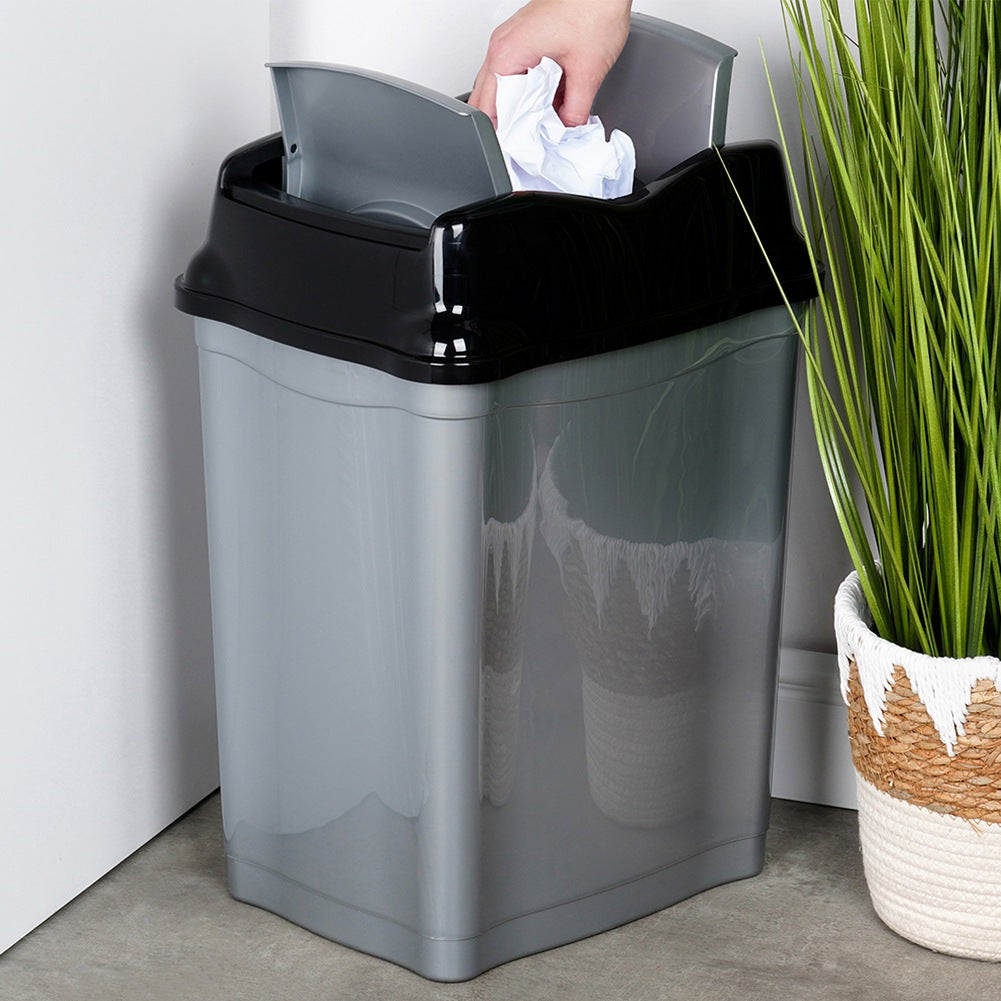 Plastic waste bin gray 28 l