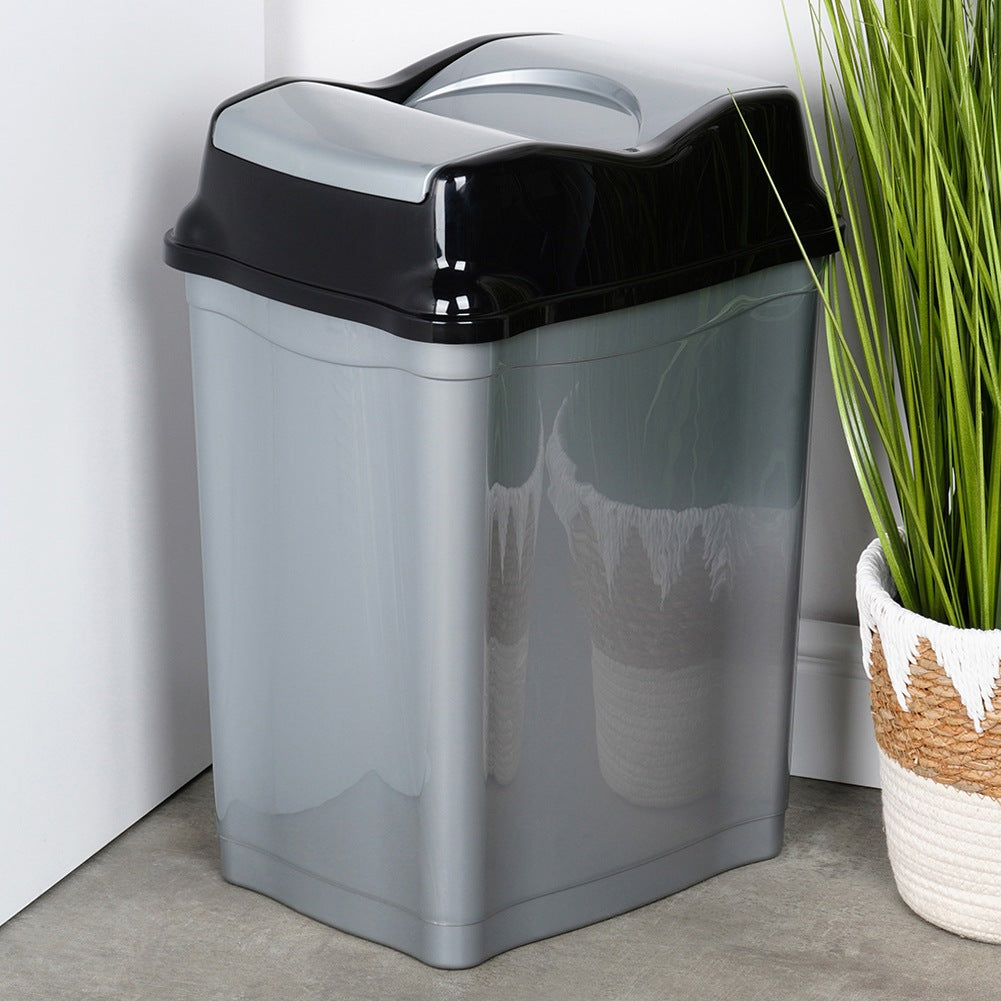 Plastic waste bin gray 28 l