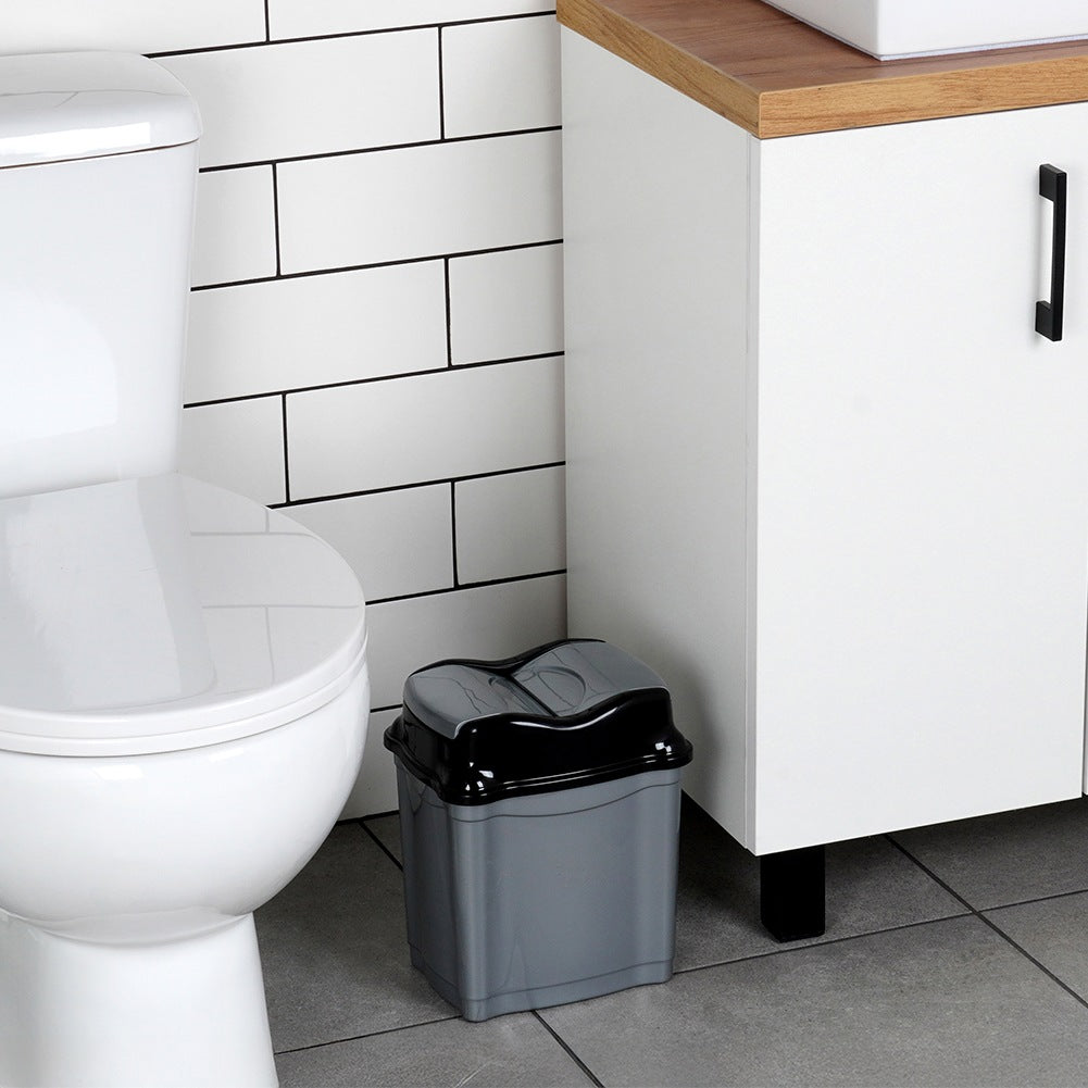 Plastic waste bin gray 5 l