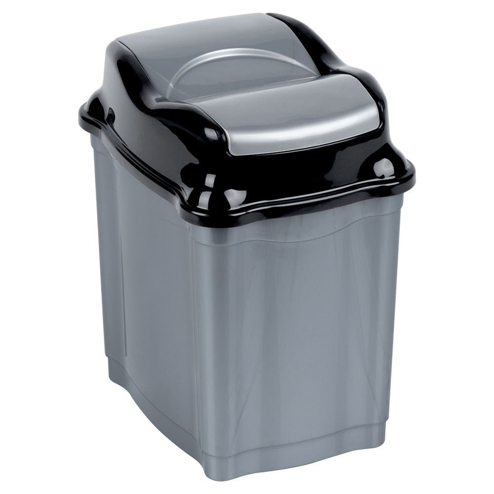 Plastic waste bin gray 5 l