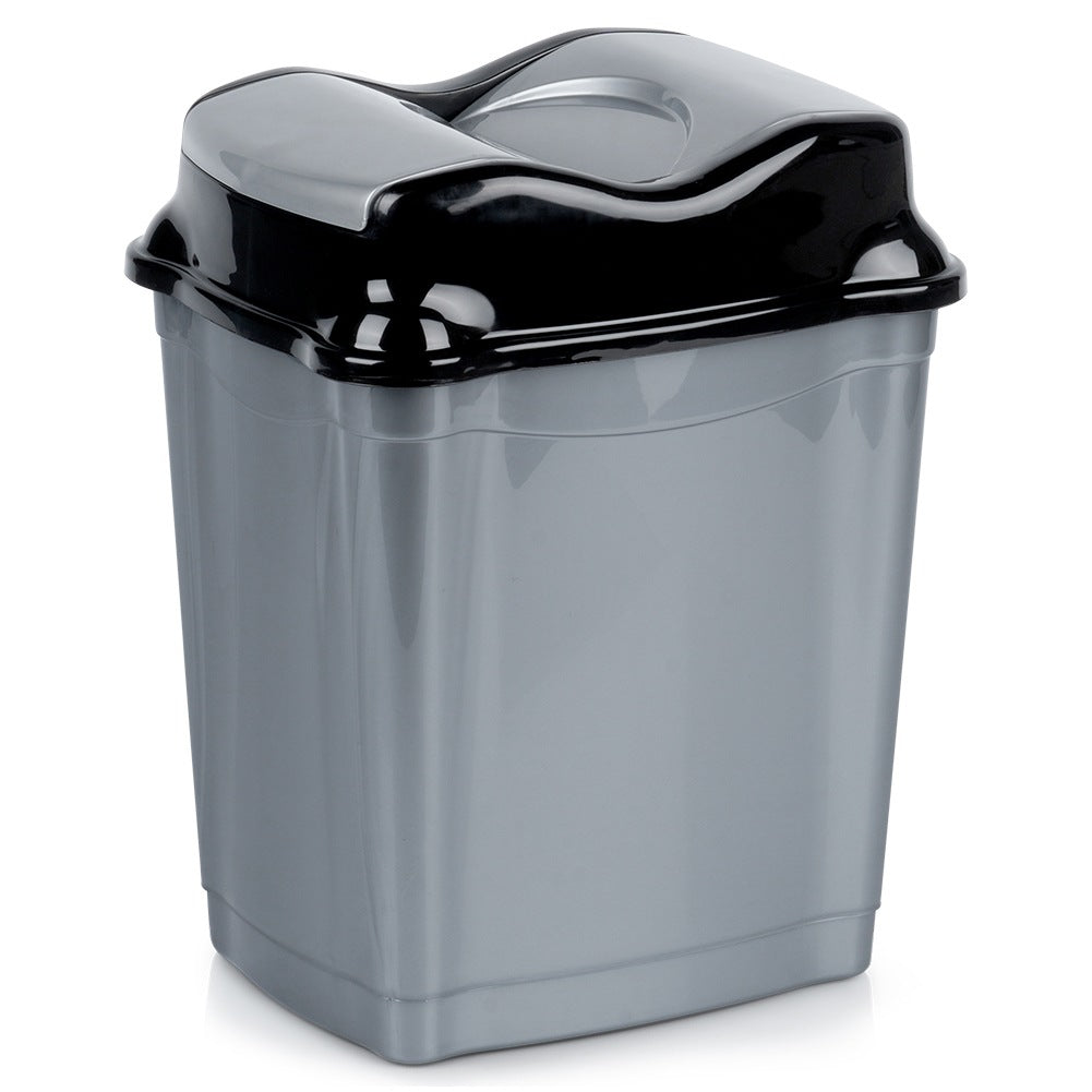 Plastic waste bin gray 9 l